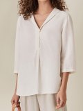 3/4 Sleeve Solid Cotton Shirts & Tops