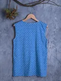 Vintage Sleeveless V Neck Shirts & Tops