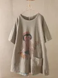 Casual Short Sleeve Round Neck Plus Size Tops