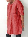 Cotton Crew Neck Short Sleeve Dresses
