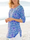 Pink Printed/dyed Long Sleeve Shirts & Tops
