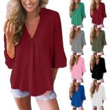 3/4 Sleeve Casual Casual Tops