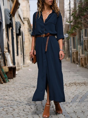 Women's Work Summer Dress Linen Clothing