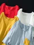 Short Sleeve Patchwork Casual Shirts & Tops
