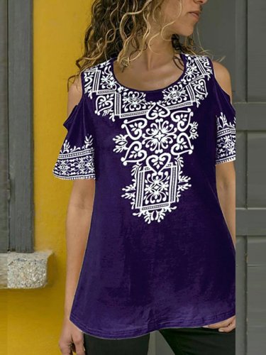 Women Casual Printed Tops Tunic T Shirt