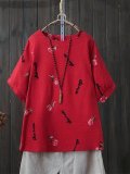 Women Casual Embroidery Tops Tunic T Shirt