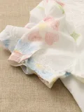 Embroidery Print Floral Short Sleeve Casual T-Shirt