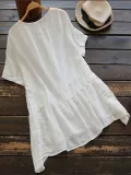 Elegant Solid Cotton-Blend Shirts & Tops