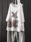 Casual Half Sleeve Round Neck Plus Size Tops