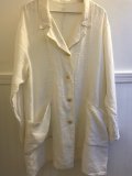 White Casual Shirt Collar Linen Shirts & Tops