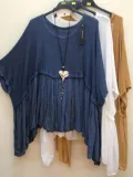 Plus Size Paneled Batwing Asymmetrical T-shirts