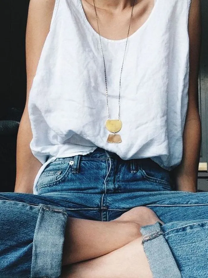 Plain Casual V Neck Sleeveless Shirts & Tops