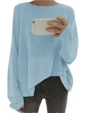 Long Sleeve Solid Elegant Paneled Round Neck Cotton Plus Size Chic Shirts