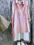 Shirt Collar Striped Casual Shirts & Tops