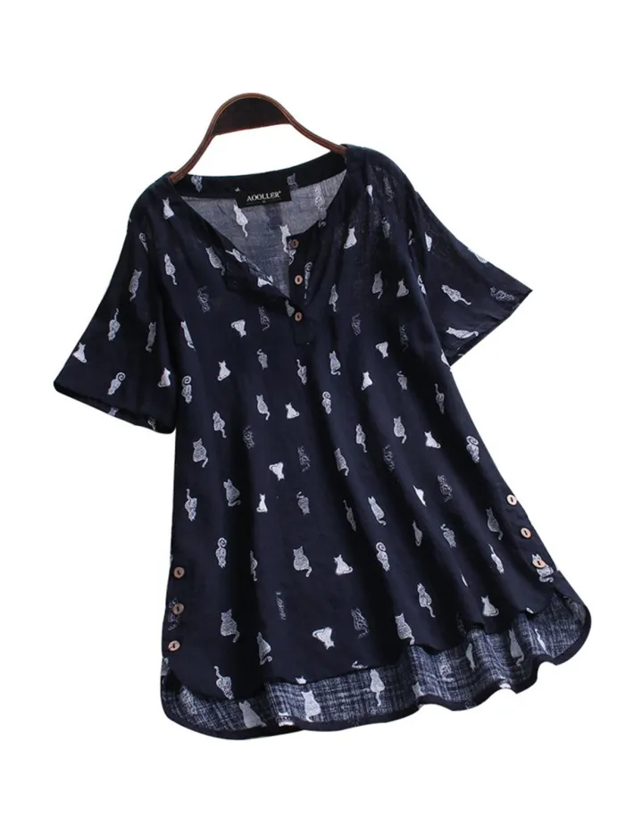 Women Casual Loose Tops Tunic Blouse Shirt