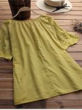 Sweet Embroidery Short Sleeve Shirts & Tops