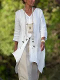 Women Casual 3/4 Sleeve Side Slit Shirts Plus Size Blouses