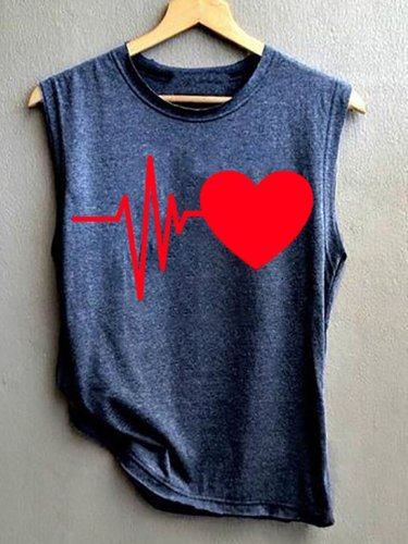 Casual Printed Sleeveless Shirts & Tops