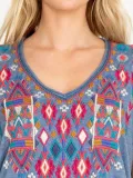 Cotton-Blend Floral Short Sleeve Shirts & Tops