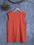 Vintage Sleeveless V Neck Shirts & Tops