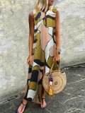 Green Columpio/de Oscilación V Neck Sleeveless Cutout Maxi Dress