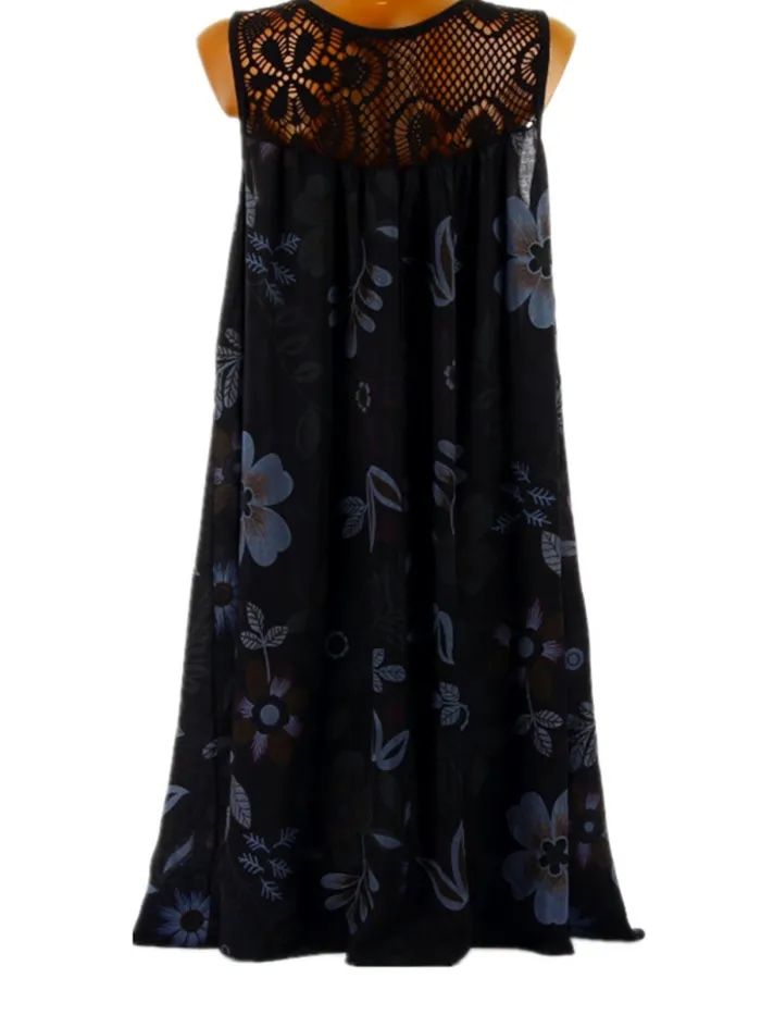 Women Casual Printed Tops Tunic Mini Dress