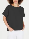 Plus Size Round Neck Solid Casual Tops