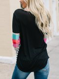 Multicolor Geometric Color Catching Simple & Basic T-Shirts
