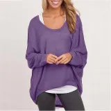 Crew Neck Polyester Asymmetric Casual T-Shirt