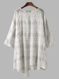 Casual Solid Half Sleeve Crew Neck Blouse