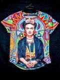 Women Abstract Round Neck Short Sleeve Shirts & Tops