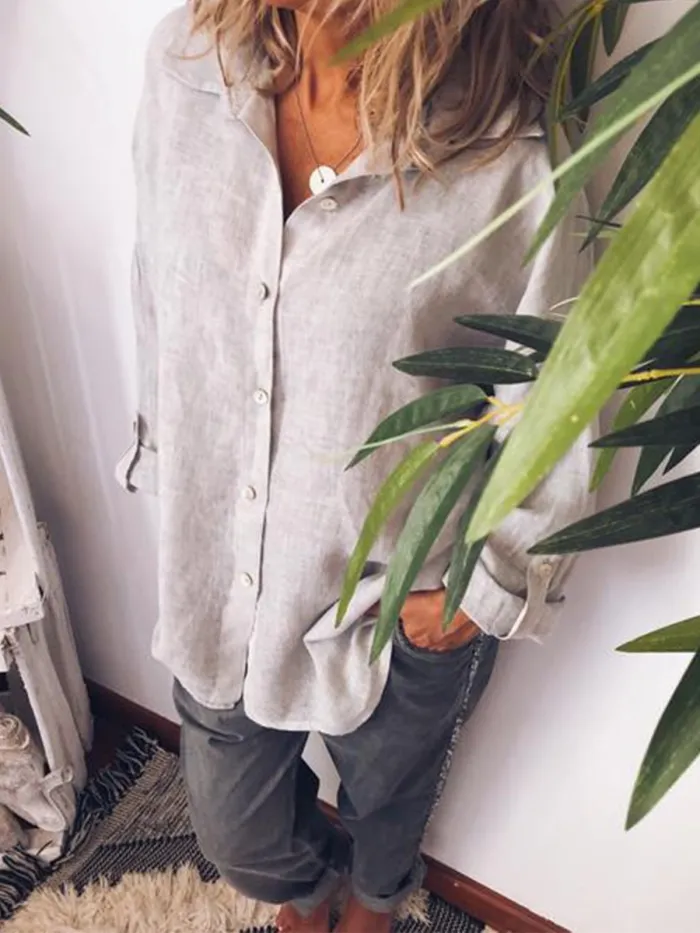 Women Casual Loose Long Sleeve Blouse Shirt Tops Tunic