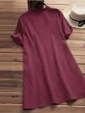 Buttoned Asymmetrical Casual Solid Shirts & Tops