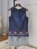 Summer Casual Embroidery Sleeveless Tops