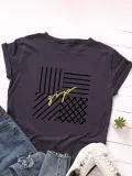 Print Crew Neck Short Sleeve Overhead Casual T-Shirt