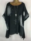Half Sleeve Floral-Print Casual Blouse