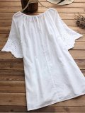 Sweet Embroidery Short Sleeve Shirts & Tops