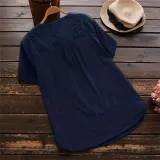 Cotton-Blend Short Sleeve Shirts & Tops