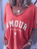 V-Neck Short Sleeve Cotton Shirts