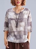 Summer Daily Casual Brown Cotton Top