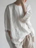 Casual Plain Crew Neck T-Shirts