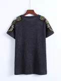 Women Embroidered Tops Tunic T Shirt