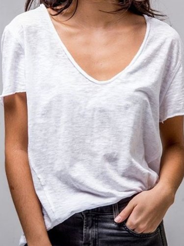 White Casual Cotton Shirts & Tops