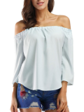 Off Shoulder Sexy Solid Shirts & Tops