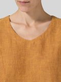 Linen Short Sleeve Solid Casual Tops