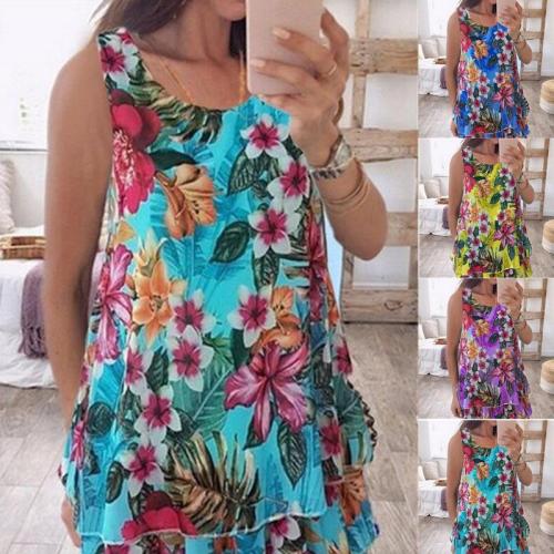 Casual Floral Square Neck Shirts & Tops