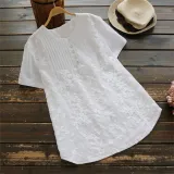 Cotton-Blend Short Sleeve Shirts & Tops
