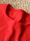 Solid Round Neck Cotton-Blend Shirts & Tops