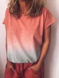 Casual Cotton-Blend O-Neck Shirts & Tops