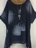 Half Sleeve Floral-Print Casual Blouse